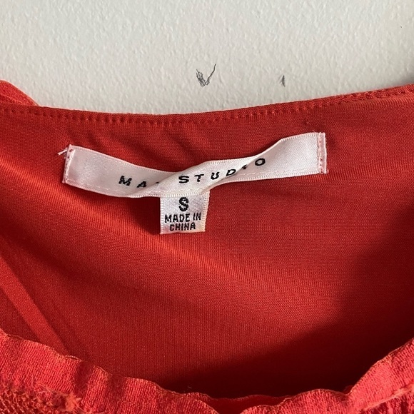 MAX Studio Burnt Orange Boho Patterned Midi Dress Size Small - Picture 8 of 8